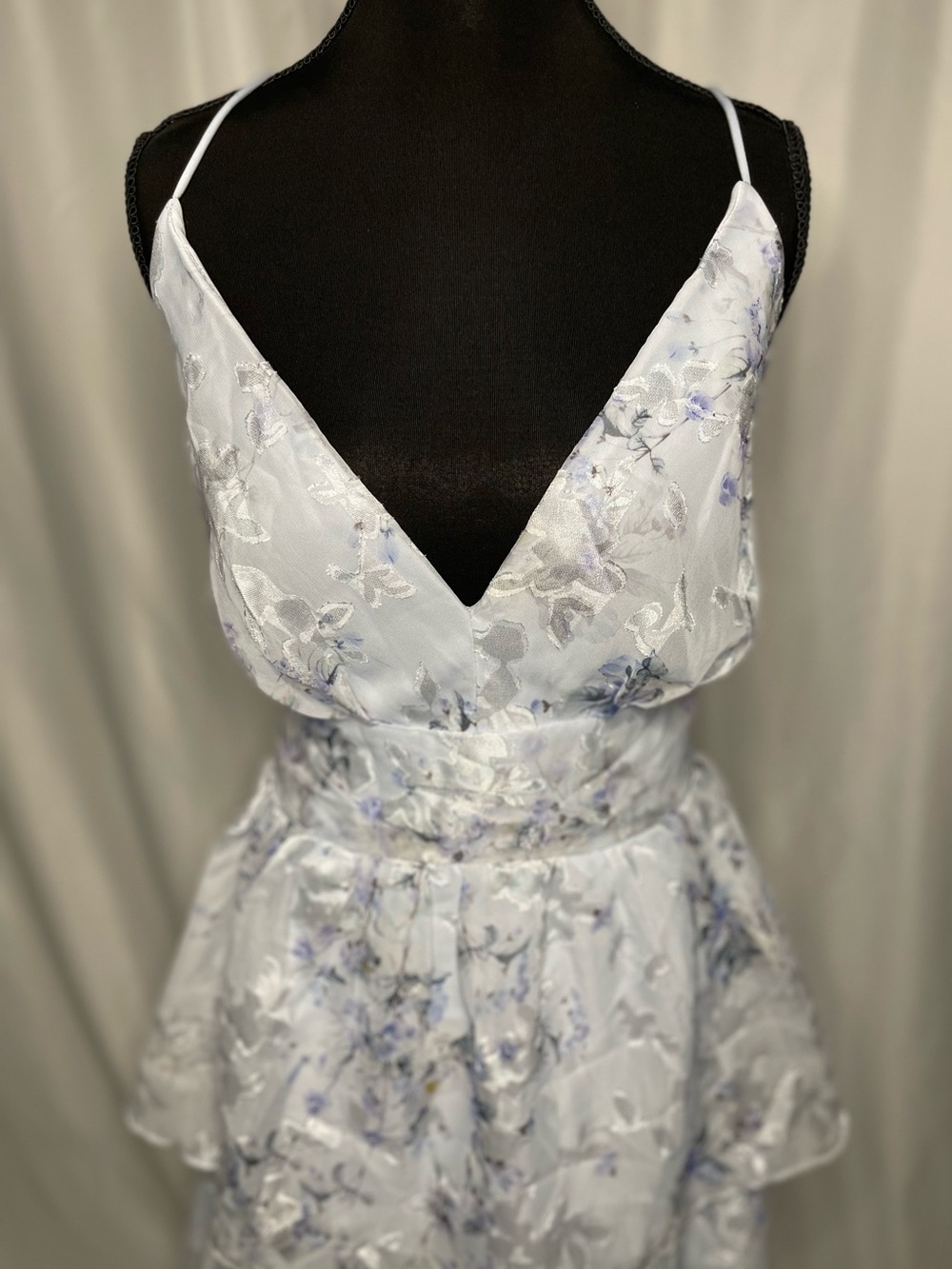 Lulu's Light Blue Floral Tiered Dress - Picture 2 of 16